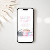 映画の夜 誕生日 ご招待 | 映画パーティー 招待状