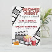 映画の夜| 誕生日| 映画館| ポップコーン 招待状 (スタンド正面)