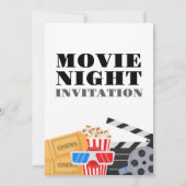 映画の夜 誕生日 楽しい シネマパーティー 招待状 (裏面)