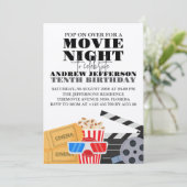 映画の夜 誕生日 楽しい シネマ パーティー 招待状 (スタンド正面)