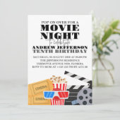 映画の夜 誕生日 楽しい シネマ パーティー 招待状 (スタンド正面)