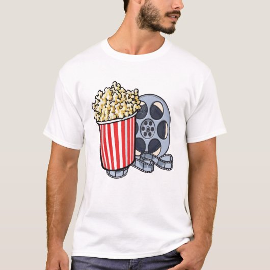 映画の夜Tシャツ、ポップコーン Tシャツ (正面)
