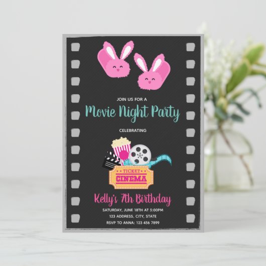 映画の寝込みパーティー招待状 招待状 (スタンド正面)