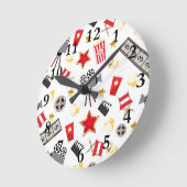 映画の恋人のパターン ラウンド壁時計 (傾斜)