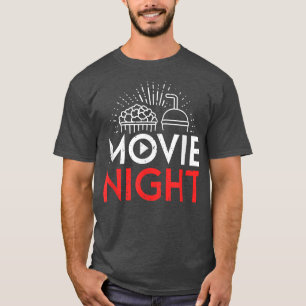 映画の恋人ポップコーンシネマムービーナイト Tシャツ