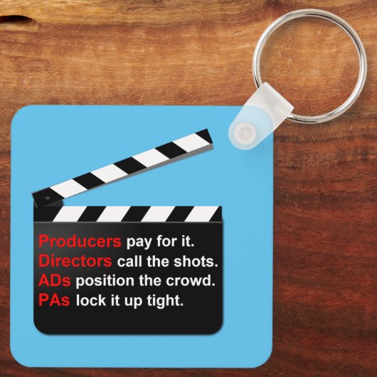 映画の撮影班が映画を素晴らし製作 キーホルダー (裏面)