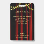 映画の照明 ゴールドスター ハリウッドVIPパス バッジ (裏面)