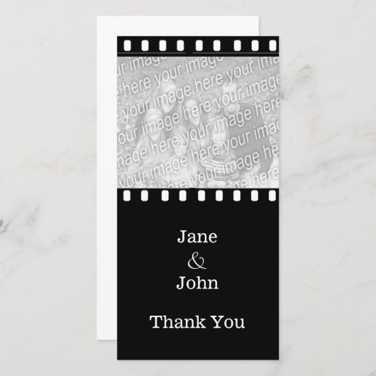 映画の結婚テーマ写真ありがとう サンキューカード (正面/裏面)