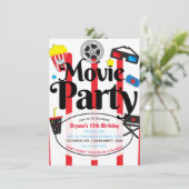 映画の誕生日パーティシネマイベント招待状 招待状 (スタンド正面)