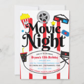 映画の誕生日パーティシネマイベント招待状 招待状 (正面)