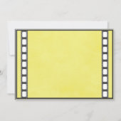 映画の誕生日パーティーのクラップボード黄色 招待状 (裏面)
