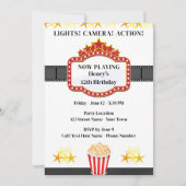 映画の誕生日パーティーへの招待 招待状 (正面)