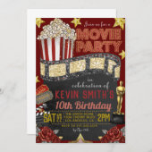 映画の誕生日パーティー招待状 招待状 (正面/裏面)