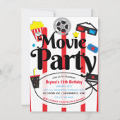 映画の誕生日パーティー 映画イベントの招待状 招待状 (正面)