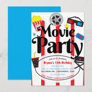 映画の誕生日パーティー 映画イベントの招待状 招待状