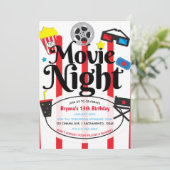 映画の誕生日パーティー 映画イベントの招待状 招待状 (スタンド正面)
