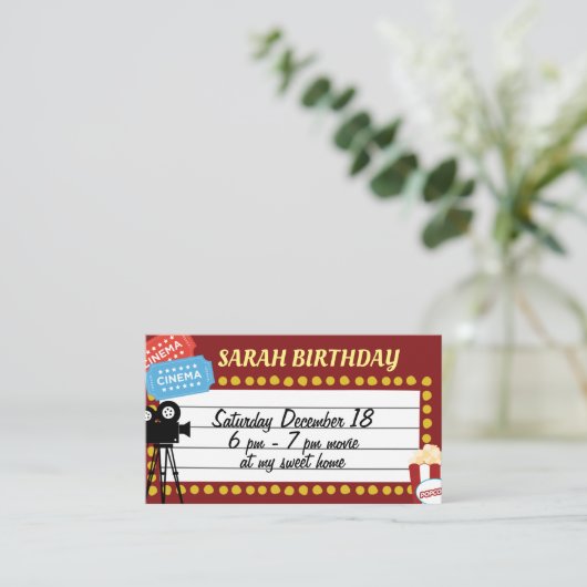 映画の誕生日招待状 エンクロージャーカード (スタンド正面)