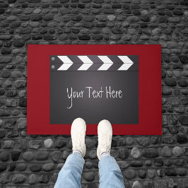 映画の黒板クラッパーボード ドアマット