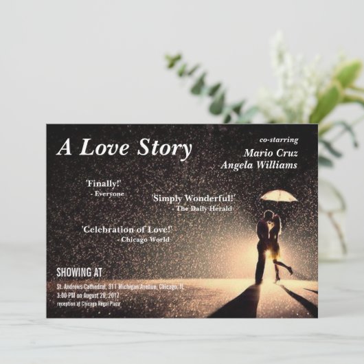 映画をテーマにした結婚式招待状 招待状 (スタンド正面)