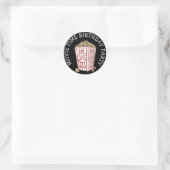 映画をテーマにした誕生日パーティーのポップコーンのステッカー ラウンドシール (バッグ)