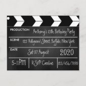 映画をテーマにした誕生日パーティーChalkboard ポストカード (正面)