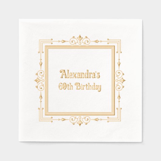 映画エレガント枠#1誕生日パーティー 箔ナプキン (正面)