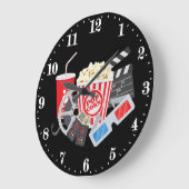 映画カッコいい演劇タイムポップコーン ラージ壁時計 (傾斜)