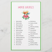 映画カップルのマッチゲームの熱帯テーマ 便箋 (正面)