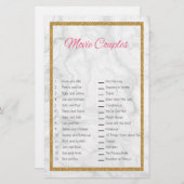 映画カップルのマッチングブライダルシャワーゲーム 便箋 (正面/裏面)