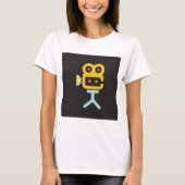 映画カメラアイコンミニマルフィルム機材 Tシャツ (正面)