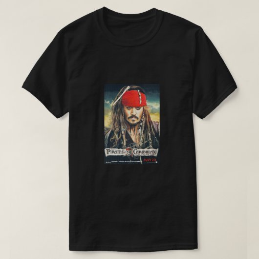 映画カリブのTシャツの海賊 Tシャツ (デザイン正面)
