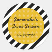 映画クラップボードの好意ステッカー ラウンドシール (正面)