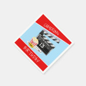 映画クラップボードポップコーン13th誕生日パーティー スタンダードカクテルナプキン (角)