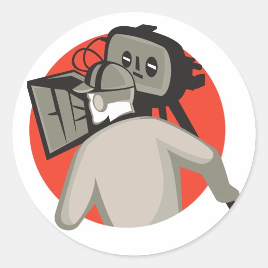 映画クルーのカメラマン映画カメラ ラウンドシール (正面)