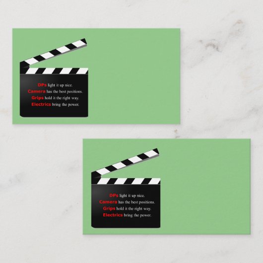 映画クルーディー・クルーディーは、DPのようなものはありません 名刺 (正面/裏面)