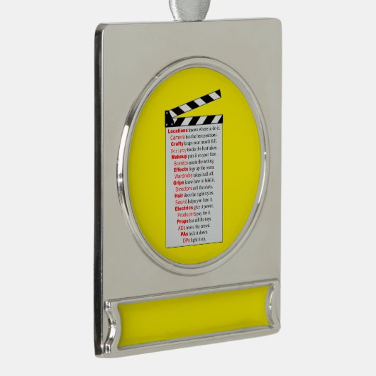 映画クルー映画は新しいアイディアが必要か? シルバープレートバナーオーナメント (右)