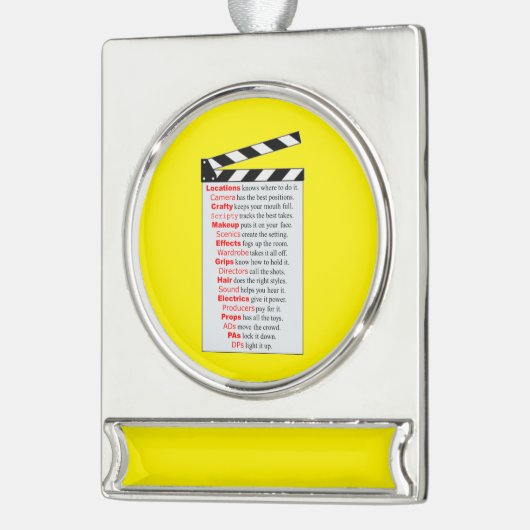 映画クルー映画は新しいアイディアが必要か? シルバープレートバナーオーナメント (左)