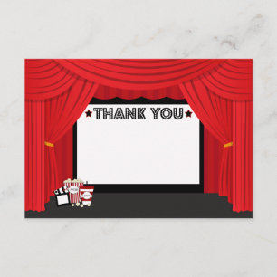 映画スクリーンとカーテンの誕生日サンキューカード サンキューカード