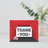 映画スクリーンとカーテン誕生日パ感謝していーティー ポストカード (スタンド正面)