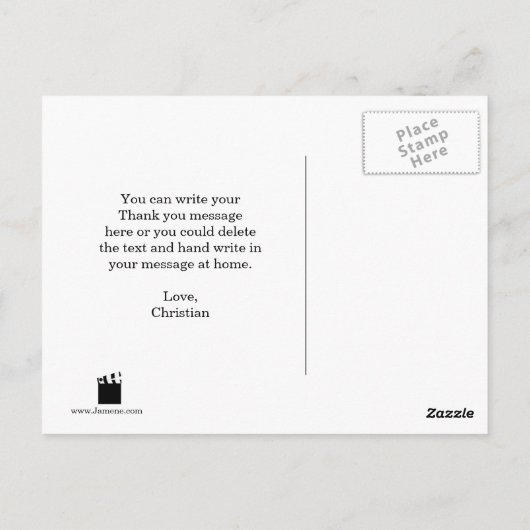 映画スクリーンとカーテン誕生日パ感謝していーティー ポストカード (裏面)