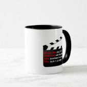 映画スタッフが休憩とCLAPを新作映画アイディア マグカップ (正面右)