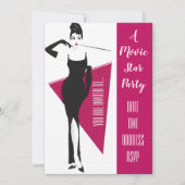 映画スターハリウッドのドレスアップパーティー 招待状 (正面)