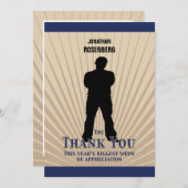 映画スターバー（ユダヤ教の）バル・ミツバーサンキュータンネイビーブルー サンキューカード (正面/裏面)