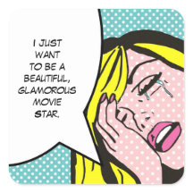 映画スターポップ・アートのアートステッカー