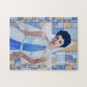 映画スター女優オールドハリウッド素晴らしアートポートレート ジグソーパズル (横)