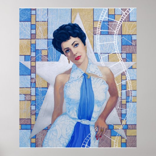 映画スター女優オールドハリウッド素晴らしアートポートレート ポスター (正面)