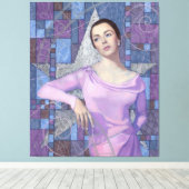 映画スター女優20世紀，紫と銀 キャンバスプリント (インサイチュ (ウッドフロア))