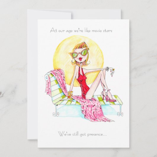 映画スター誕生日招待状の素晴らしい友達！ 招待状 (正面)