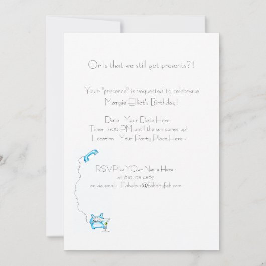 映画スター誕生日招待状の素晴らしい友達！ 招待状 (裏面)