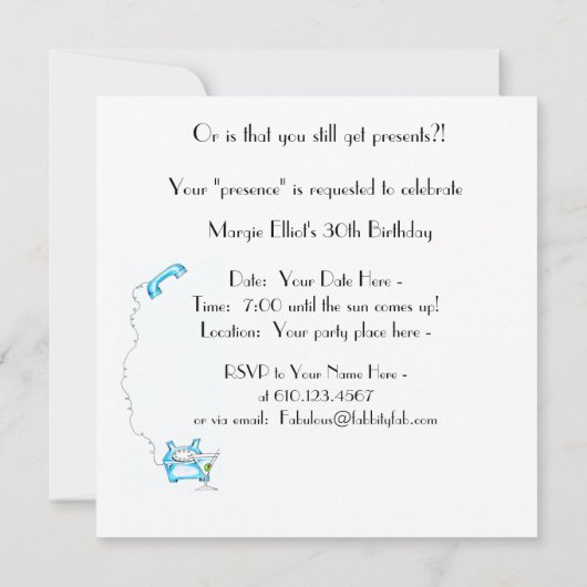 映画スター誕生日招待状 招待状 (裏面)